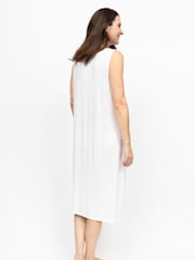 Nora Rose Modal Lycra Jersey V-Neck Scalloped Lace Bus Short Nightdress - 4şəkildən 3 şəkil
