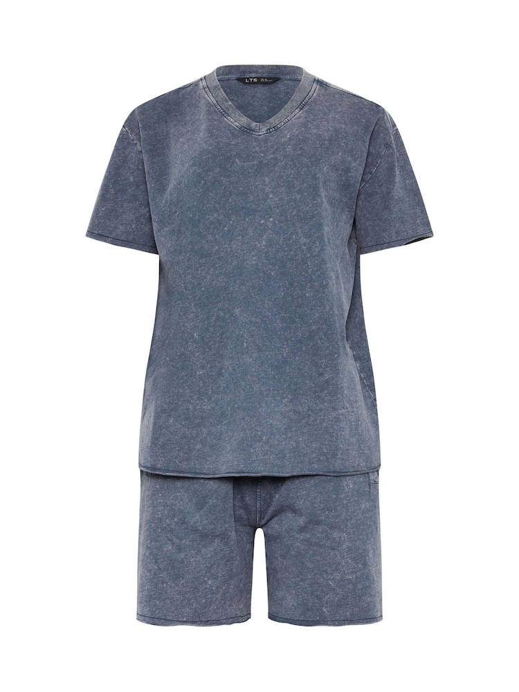 Long Tall Sally Blue Acid Wash Short & Sweat Top Set - Image 5 of 5