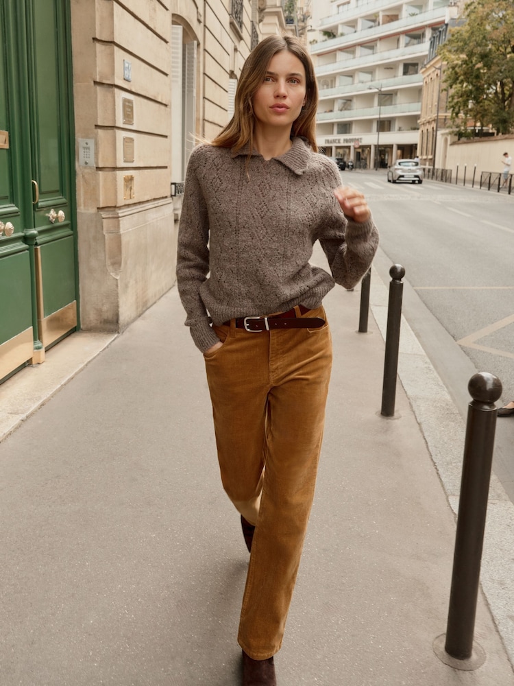 BHOEM Caramel Brown Corduroy 5-Pocket Straight Trousers - Image 2 of 5