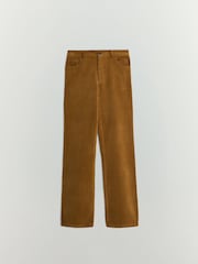 BHOEM Caramel Brown Corduroy 5-Pocket Straight Trousers - Image 5 of 5
