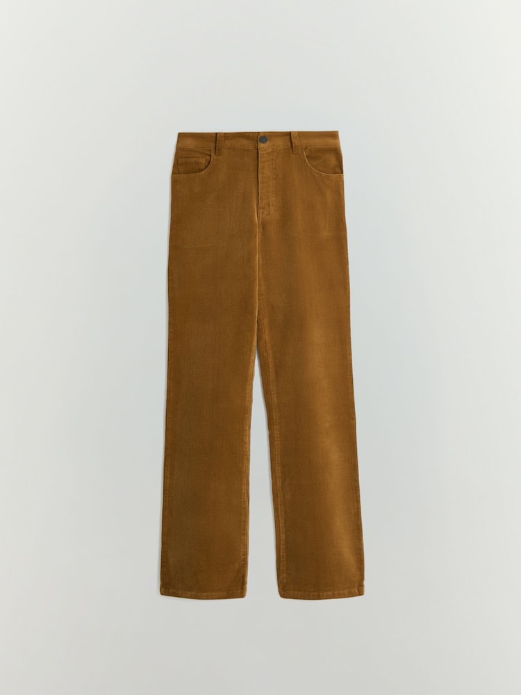 BHOEM Caramel Brown Corduroy 5-Pocket Straight Trousers - Image 5 of 5