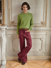 Stretch Corduroy Patch Pockets Flare Trousers - Bild 4 von 6