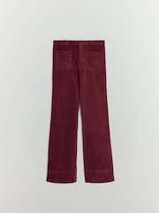 Stretch Corduroy Patch Pockets Flare Trousers - Bild 6 von 6