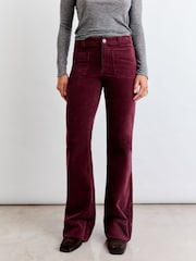 Stretch Corduroy Patch Pockets Flare Trousers - 圖片 7/9