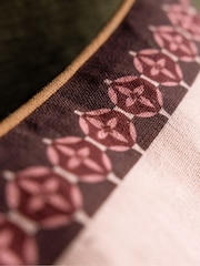 Rockett St George Pink Pansy Muse Cotton Piped Cushion - Image 3 of 4