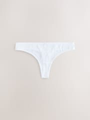 Black/White/Pastel Rose Nude Thong Cotton Rich Knickers 10 Pack - Image 10 of 13