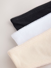 Black/White/Pastel Rose Nude Thong Cotton Rich Knickers 10 Pack - Image 12 of 13