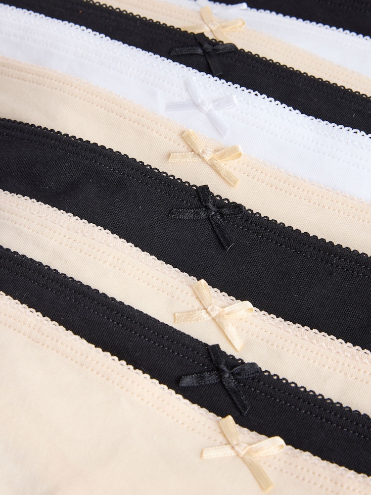 Black/White/Pastel Rose Nude Thong Cotton Rich Knickers 10 Pack - Image 13 of 13 Black/White/Pastel Rose Nude Thong Cotton Rich Knickers 10 Pack - Image 13 of 13