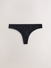 Black/White/Pastel Rose Nude Thong Cotton Rich Knickers 10 Pack - Image 4 of 13