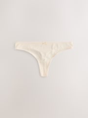 Black/White/Pastel Rose Nude Thong Cotton Rich Knickers 10 Pack - Image 6 of 13