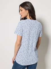 M&Co Floral Cotton Henley Tops 2 Pack - Imaginea 5 din 7