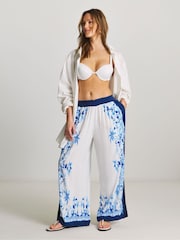 Figleaves Blue Lisbon Wide-Leg Beach Trousers - Image 1 of 4