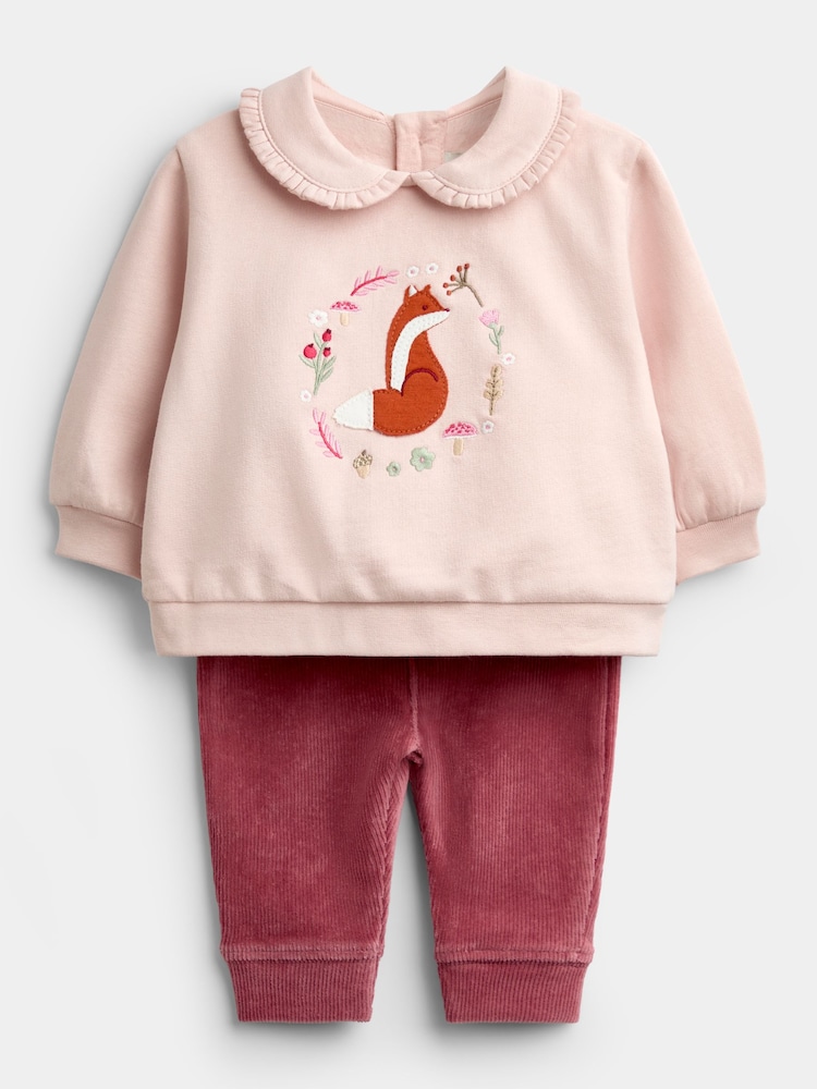 Jojo Maman Bébé Rose Pink Fox Sweatshirt & Leggings Set - Image 1 of 6 Jojo Maman Bébé Rose Pink Fox Sweatshirt & Leggings Set - Image 1 of 6