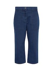 M&Co Indigo Blue Stretch Carpenter Cropped Jeans - Image 5 of 5