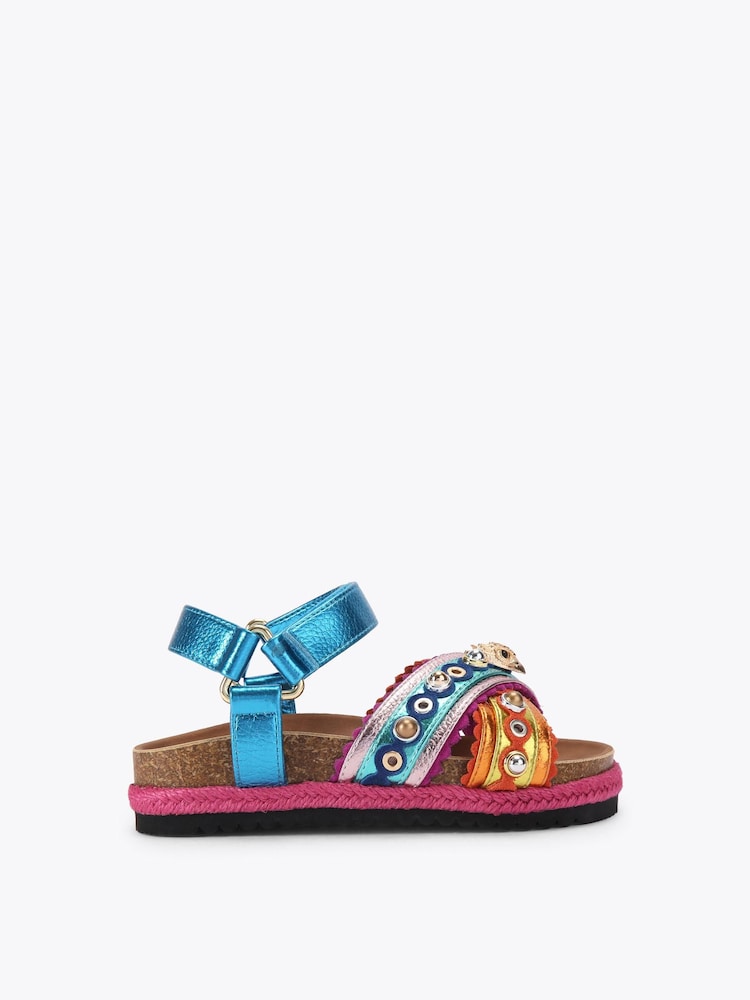 Kurt Geiger London Pink Junior Mini Kensington Espadrill Sandals - Image 1 of 4