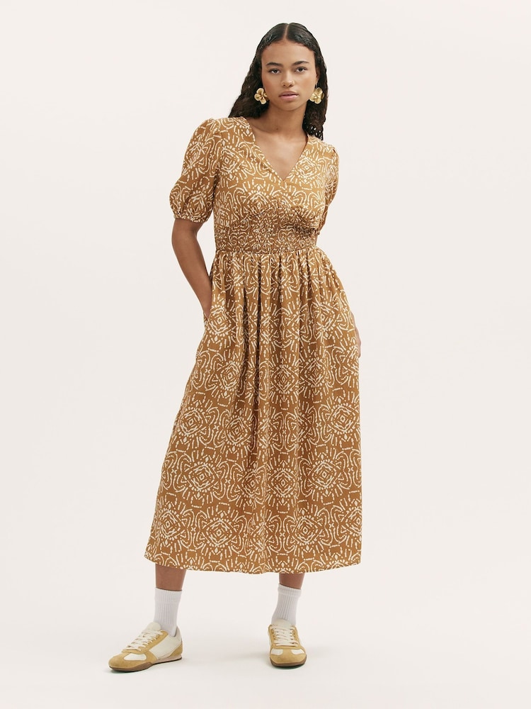 Finery Brown Kiara Midi Dress - Image 1 of 4