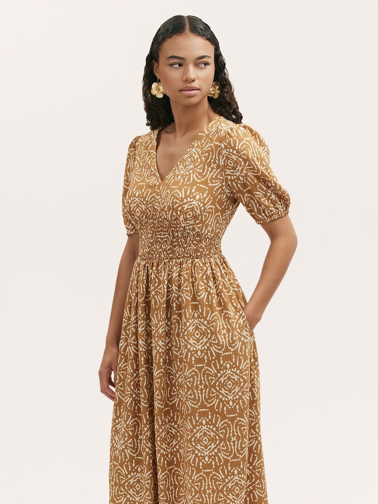 Finery Brown Kiara Midi Dress - Image 2 of 4