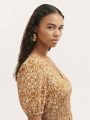 Finery Brown Kiara Midi Dress - Image 3 of 4