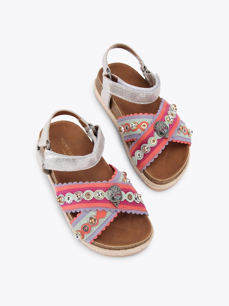 Kurt Geiger London Silver Junior Mini Kensington Espadrill Sandals - Image 2 of 4