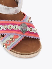 Kurt Geiger London Silver Junior Mini Kensington Espadrill Sandals - Image 4 of 4