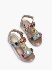 Kurt Geiger London Gold Junior Mini Orson Crystals Sandals - Image 2 of 4