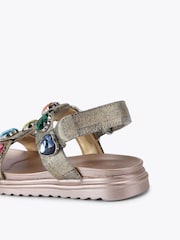 Kurt Geiger London Gold Junior Mini Orson Crystals Sandals - Image 3 of 4