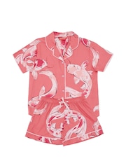 Cyberjammies Pink Koi Fish Print Shortsleeve Shorty Set - Image 4 of 4