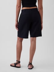 Gap Black 9 inch Low Rise Linen-Blend Shorts - Image 2 of 4