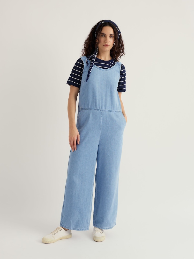 Seasalt Cornwall Blue Salt Air Jumpsuit - Image 1 of 5 Seasalt Cornwall Blue Salt Air Jumpsuit - Image 1 of 5