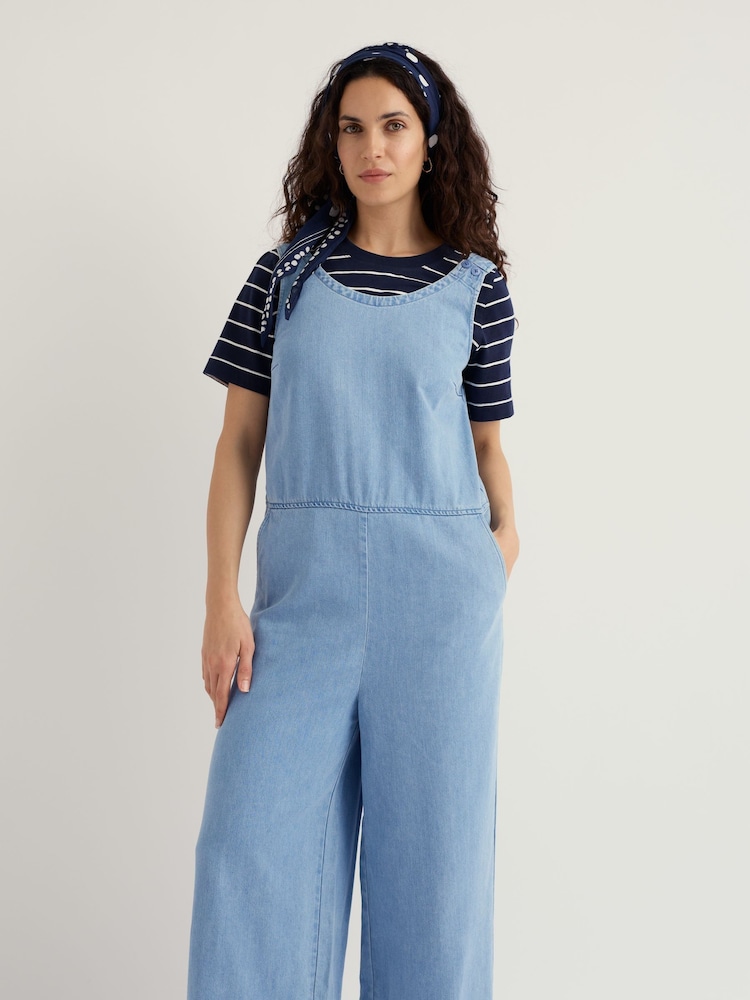 Seasalt Cornwall Blue Salt Air Jumpsuit - Image 2 of 5 Seasalt Cornwall Blue Salt Air Jumpsuit - Image 2 of 5