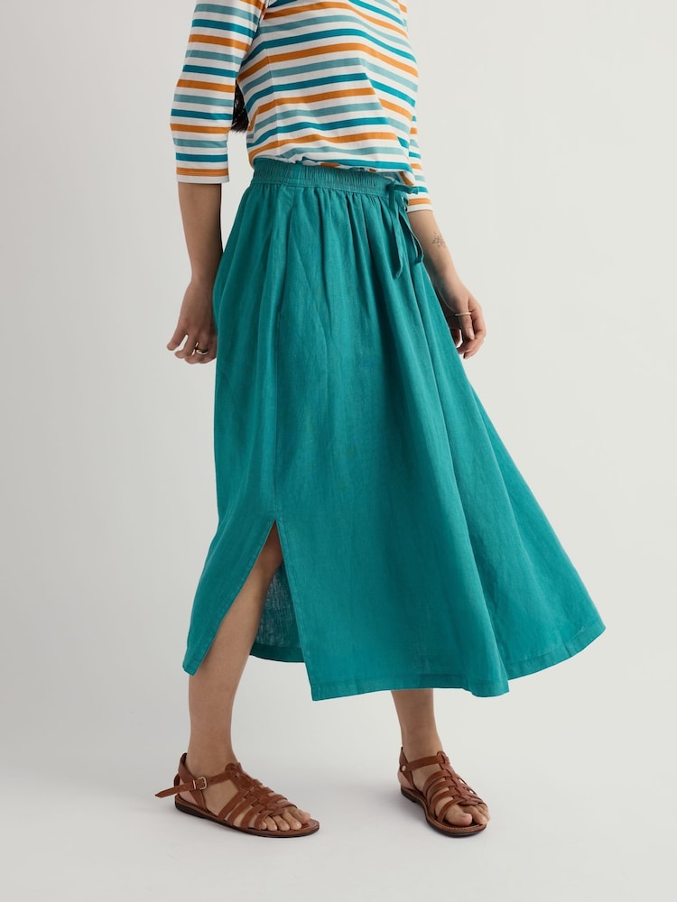 Seasalt Cornwall Blue Kaye Skirt - Image 2 of 5 Seasalt Cornwall Blue Kaye Skirt - Image 2 of 5