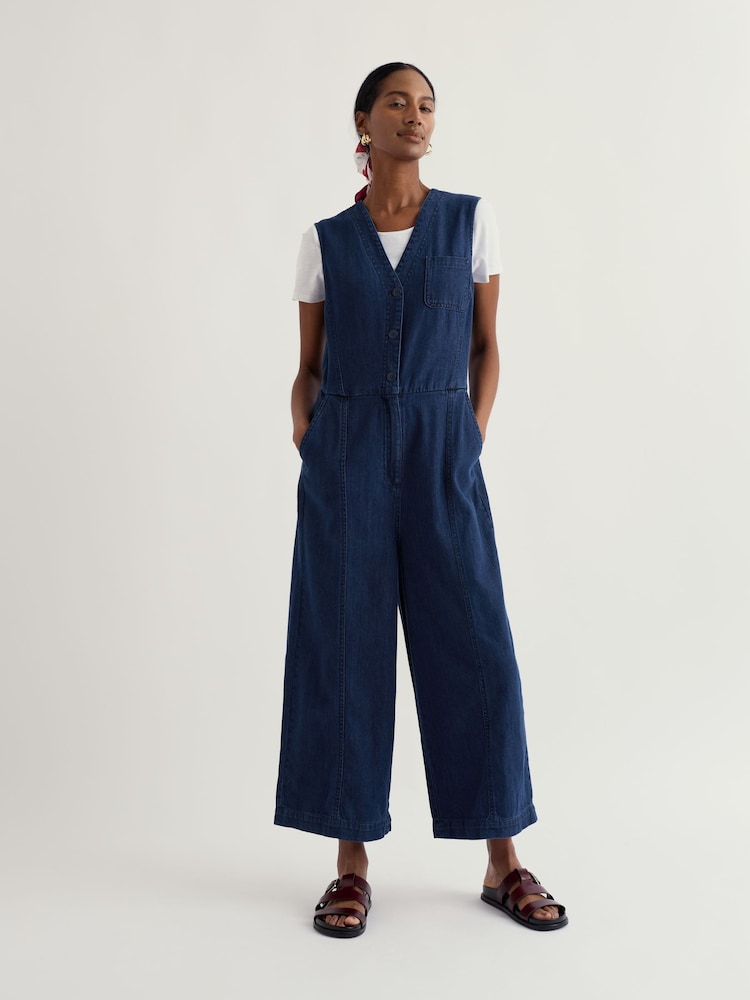 Seasalt Cornwall Blue Braya Jumpsuit - Image 1 of 5
