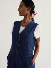 Seasalt Cornwall Blue Braya Jumpsuit - Image 2 of 5