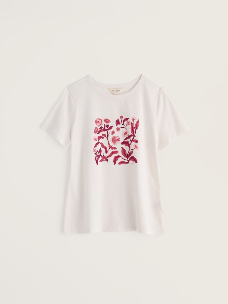 Seasalt Cornwall White Printing Ink T-Shirt - Image 4 of 4