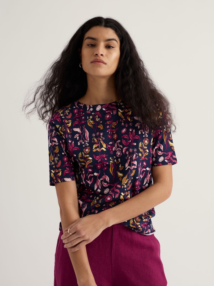 Seasalt Cornwall Blue Poisson T-Shirt - Image 2 of 5 Seasalt Cornwall Blue Poisson T-Shirt - Image 2 of 5