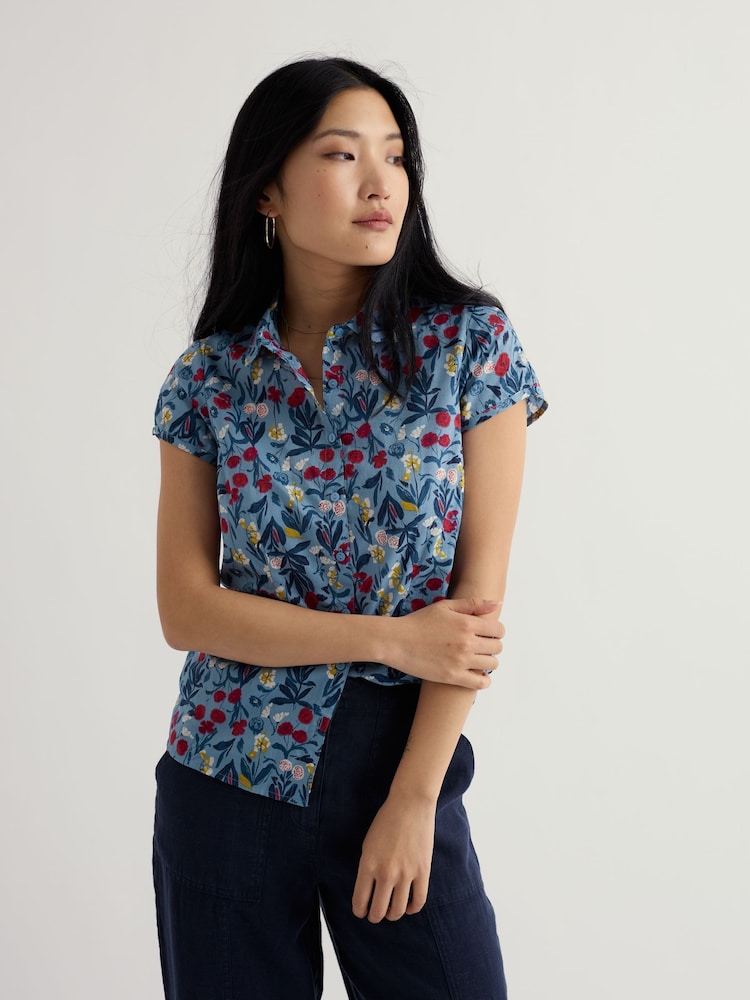 Banayad na Asul - Seasalt Cornwall Rushmaker Shirt - Larawan 2 ng 5