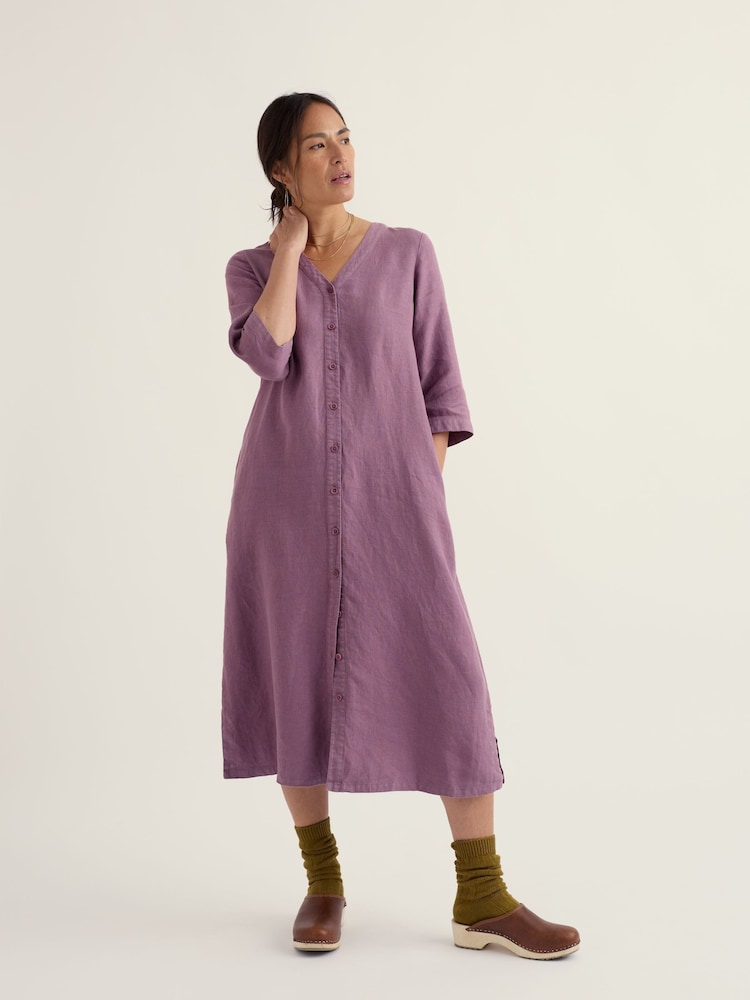 Seasalt Cornwall Purple Word Posey Dress - Image 1 of 5 Seasalt Cornwall Purple Word Posey Dress - Image 1 of 5
