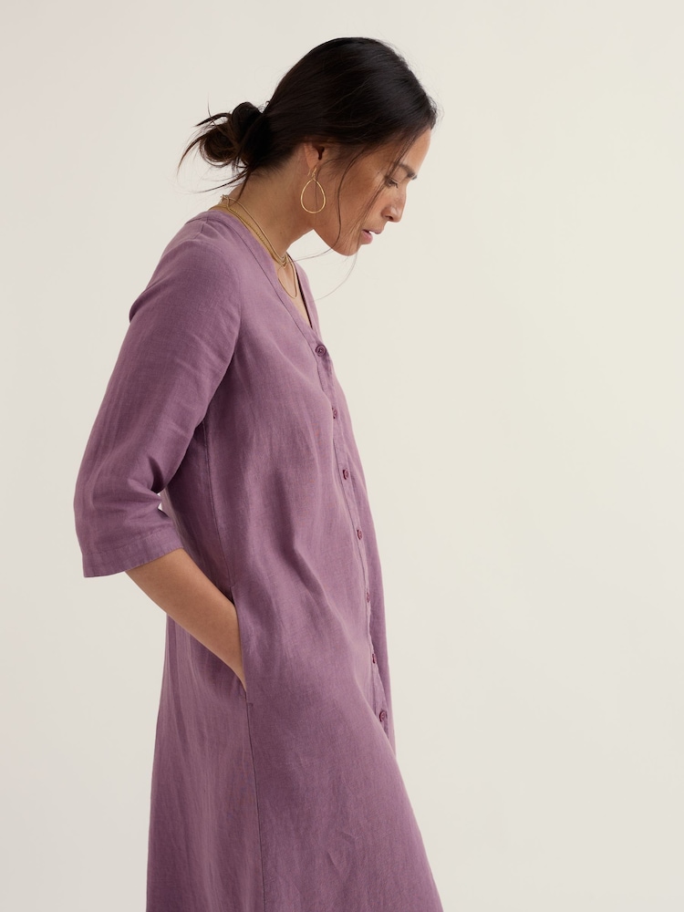 Seasalt Cornwall Purple Word Posey Dress - Image 2 of 5 Seasalt Cornwall Purple Word Posey Dress - Image 2 of 5