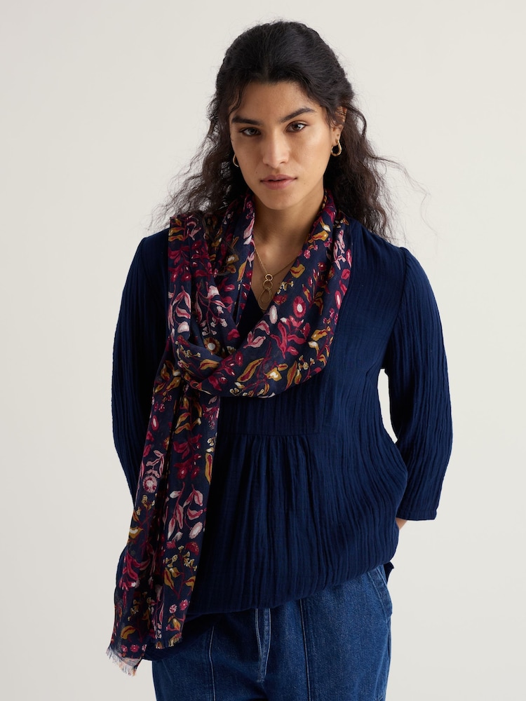 Seasalt Cornwall Blue Wilcove Scarf - Image 1 of 5