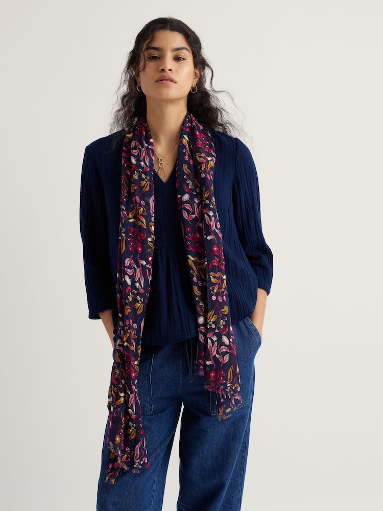 Seasalt Cornwall Blue Wilcove Scarf - Image 2 of 5