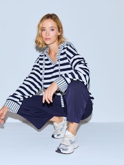 Smith & Soul Blue Boxy Striped Crop Hoodie - Image 2 of 6