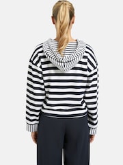 Smith & Soul Blue Boxy Striped Crop Hoodie - Image 4 of 6