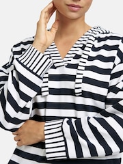 Smith & Soul Blue Boxy Striped Crop Hoodie - Image 6 of 6