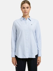 Smith & Soul Blue Pinstripe Slogan Cotton Shirt - Image 1 of 6