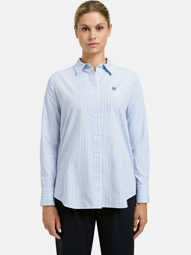 Smith & Soul Blue Pinstripe Slogan Cotton Shirt - Image 1 of 6