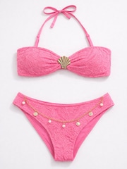 River Island Pink Texture Shell Bikini Set - Image 5 of 5