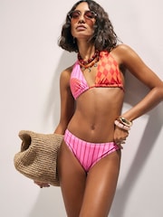 River Island Pink Shell Blocked Print Bikini Set - Image 1 of 4