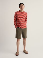 Seasalt Cornwall Red/Cream Sailor Shirt With Crew Neck - Image 1 of 5