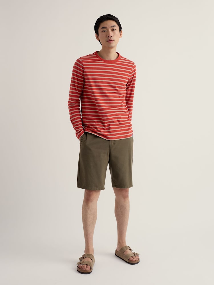 Seasalt Cornwall Red/Cream Sailor Shirt With Crew Neck - Image 1 of 5 Seasalt Cornwall Red/Cream Sailor Shirt With Crew Neck - Image 1 of 5