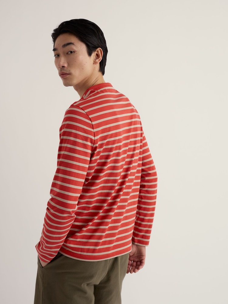 Seasalt Cornwall Red/Cream Sailor Shirt With Crew Neck - Image 2 of 5 Seasalt Cornwall Red/Cream Sailor Shirt With Crew Neck - Image 2 of 5